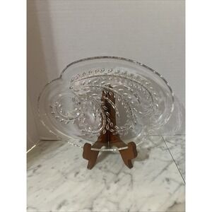 Vintage Federal Glass Snack Tray Homestead Hospitality Wheat Luncheon Plate